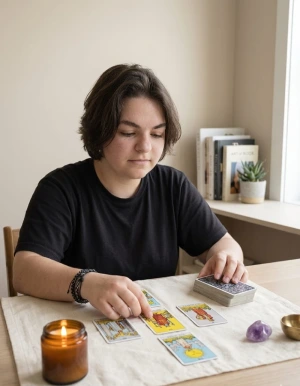 Monica online tarot reader for Oma's Sacred Tools